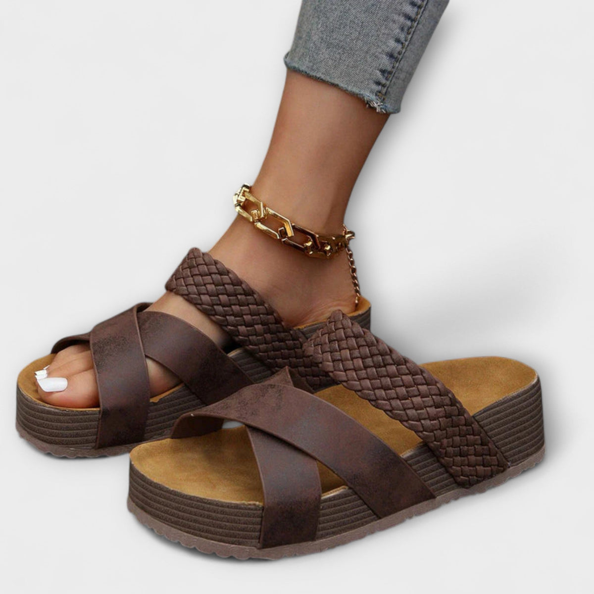 Valentina | Sandalias de Cuero Trenzado